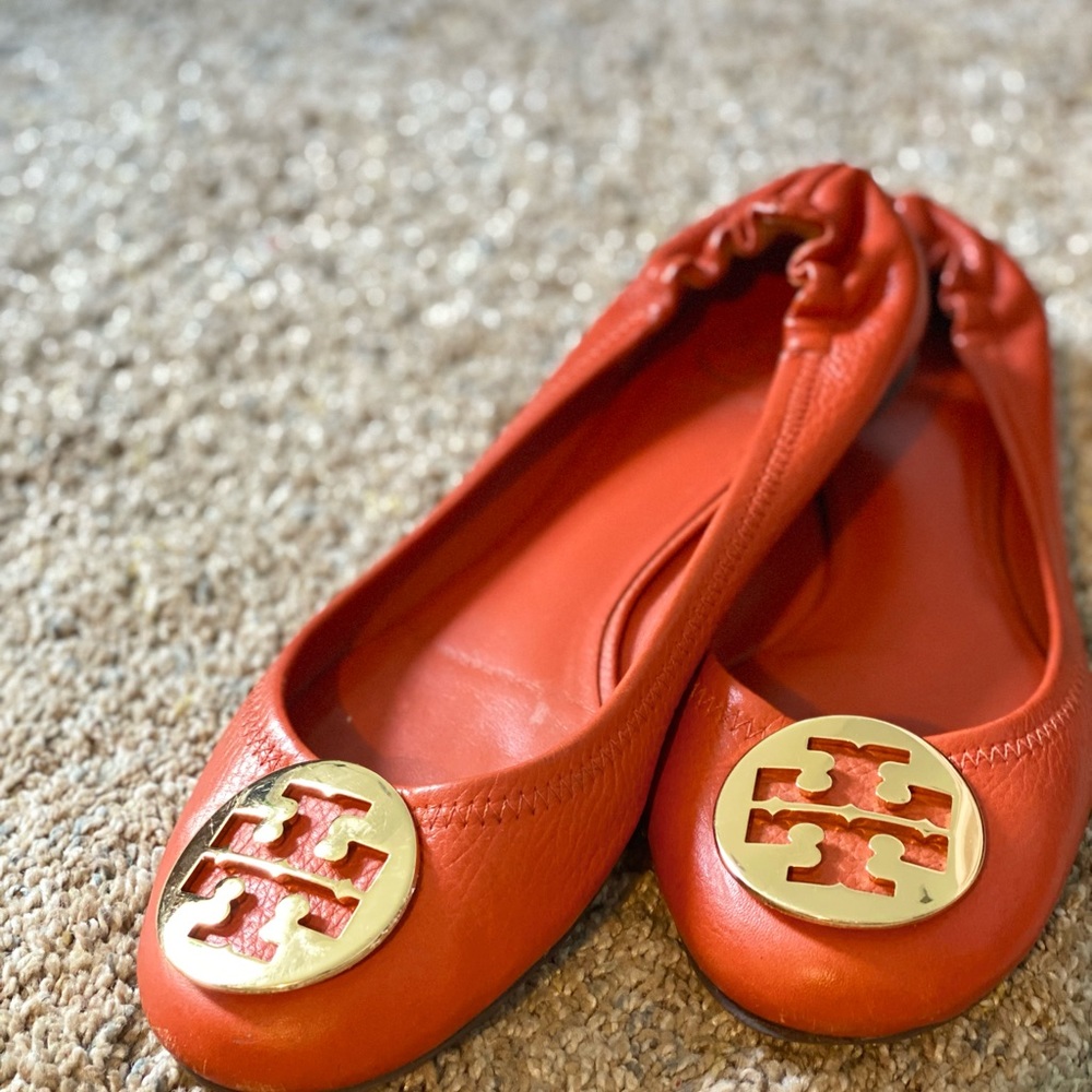Tory Burch Flats Orange/Gold